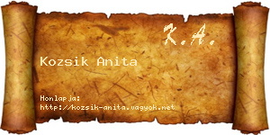 Kozsik Anita névjegykártya